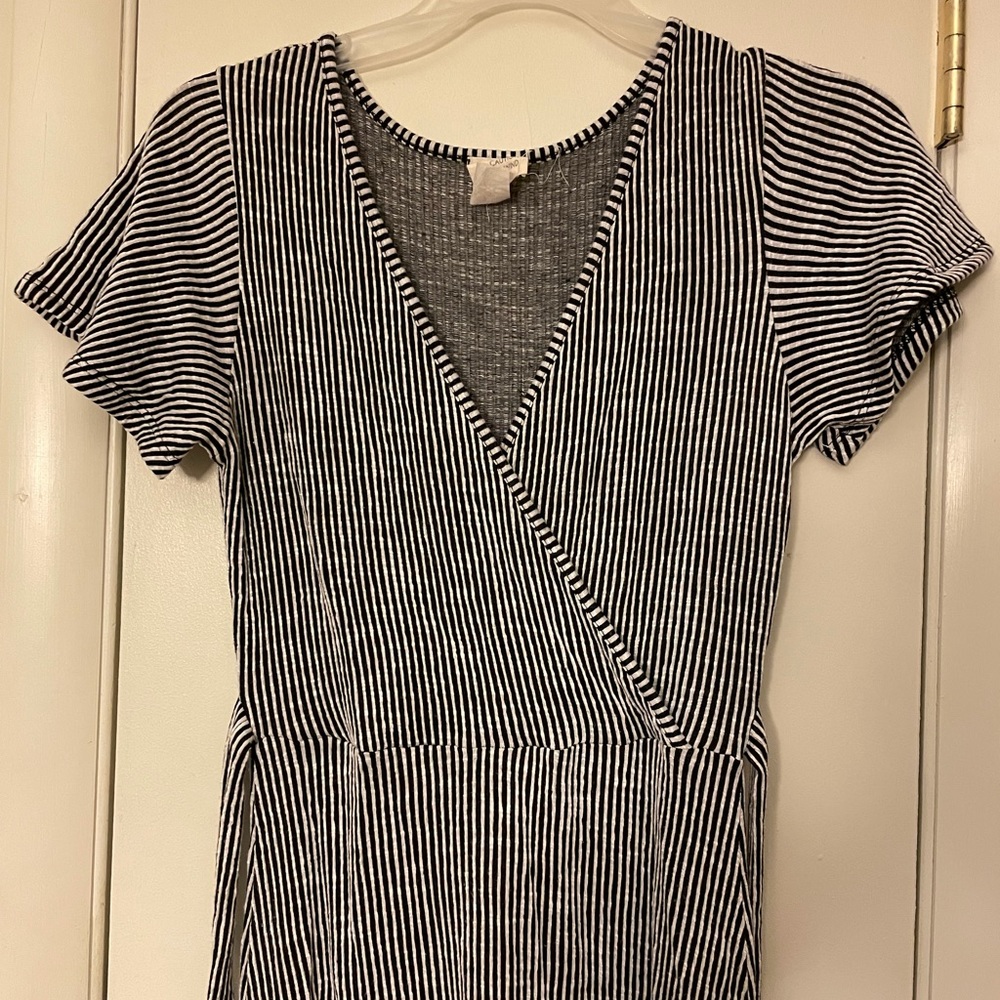 Black-and-White Striped Maxi Dress Size L